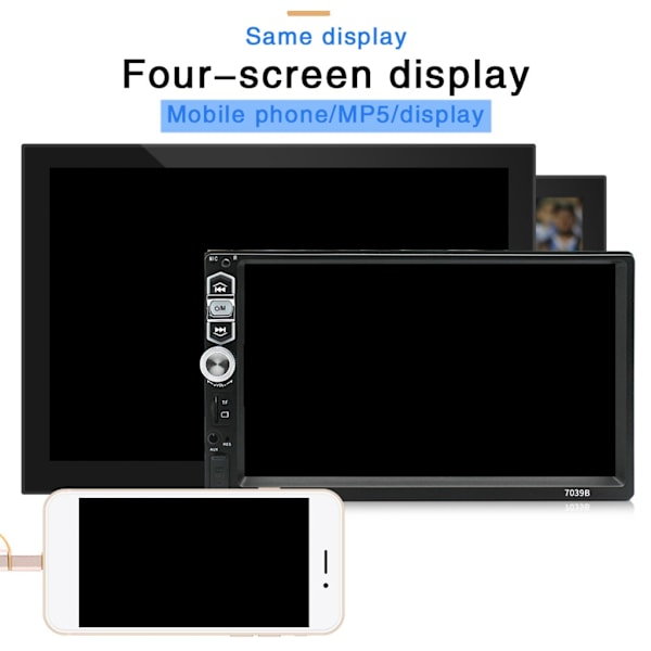 Auto Audio System Bilstereo LCD Bluetooth Audio & Håndfri Oppringing