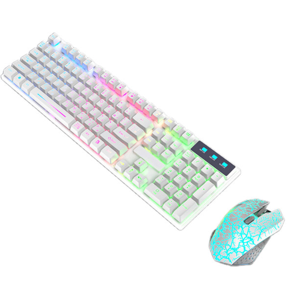LED Gaming Tastatur og Mus Sett T13 Regnbue Bakgrunnsbelyst USB Kablet RGB Bakgrunnsbelyst Ergonomisk Mekanisk Følelse Tastatur