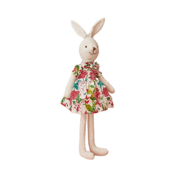 40 cm tecknad kanindocka med blommig kjol 15,6 tum mjuk kaninform fylld docka barn blidka Sovpresent