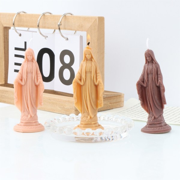 Återanvändbar form Stående Virgin Maria figurin Mould för DIY-ljushantverk