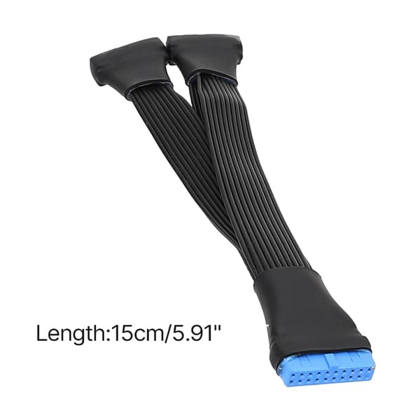 USB3.0 Forlængerkabel Computer Bundkort 19Pin/20Pin Han til Hun 1 til 2