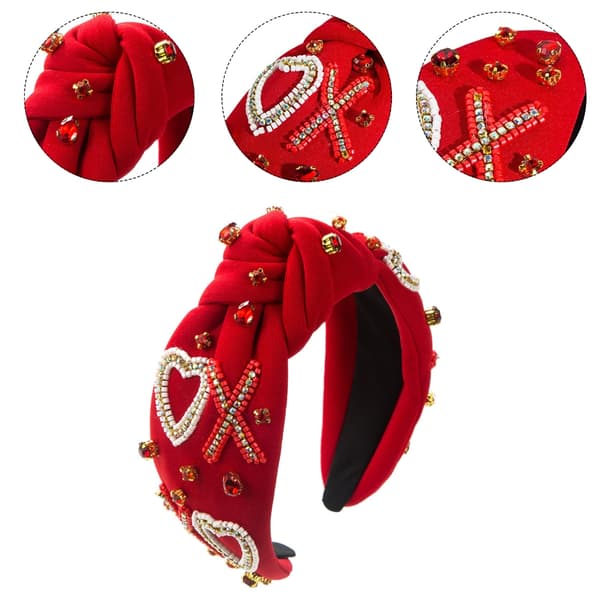 Candy Bred Hårbøjle med Twist og Rhinestones
