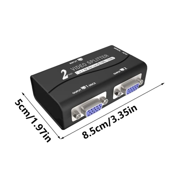 Dobbel Utgang VGA Distribusjonsboks VGA Splitter For Kvalitetsvisuelle Videoer