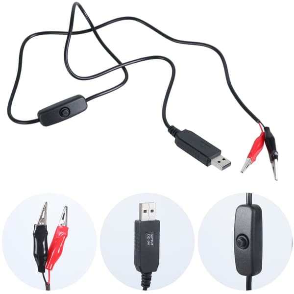 Alligaattoripihdit USB-tulo 5V2A - 9V0.60A Lähtöteholähdeadapterikaapeli