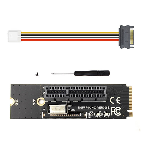 för M.2 NGFF till PCI-E 1X 4X Riser Card M2 för M för nyckel till PCIe X4 Transfer med LED-indikator för PCI för Express 1X till 4pin