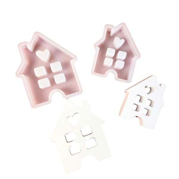 Husformad silikonljusform DIY påskljusform 3D husformar i harts L