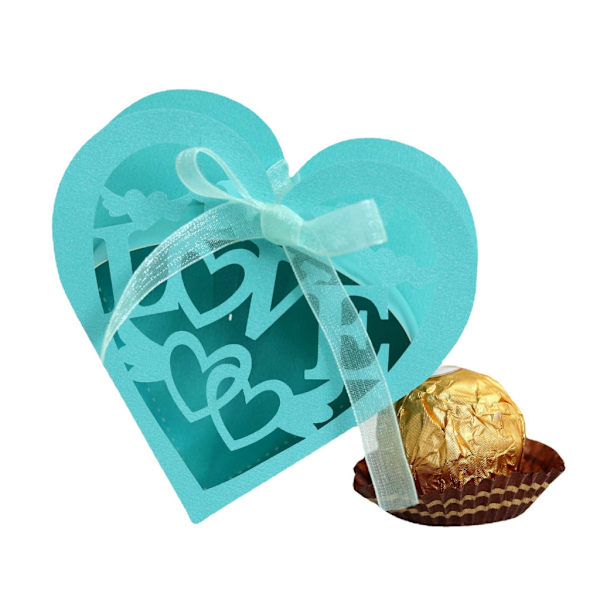 50st kakor förpackningslåda Alla hjärtans dag godis förpackning choklad godis lådor Presentförpackning ihålig hjärta godis låda White