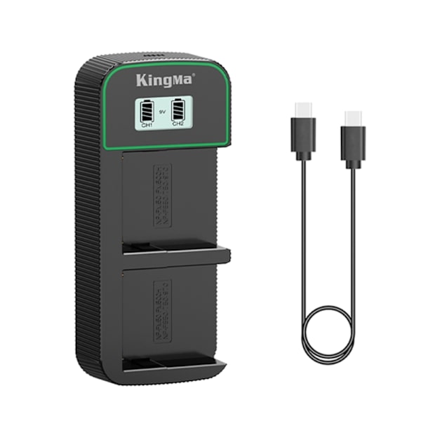 NP F550 Dubbelkanal LCD USB-laddare för NP-F330 NP-F570 NP-F730 NP-F750 NP-F770 NP-F930 Kamera och Mer (NP F550 )