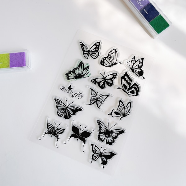 för kreativa fjärilar Transparent silikonstämplar för korttillverkning DIY Scrapbooking Prägling Albumkonst Hantverk Decorati