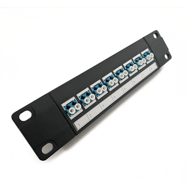8-portars rak genom LC optisk fiberpatchpanel RJ45 nätverkskabeladapter Jack Ethernet distributionsram UTP 19"