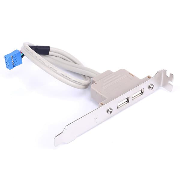 USB 2.0 hun bagpanel til bundkort 9-bens header-stik kabeladapter