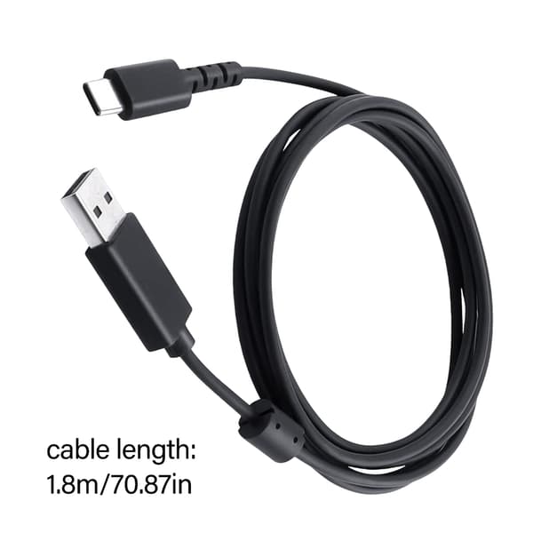 Kvalitets USB C Oplader til G733Lightspeed/GPROX Hovedtelefoner 1.8 Meter Længde