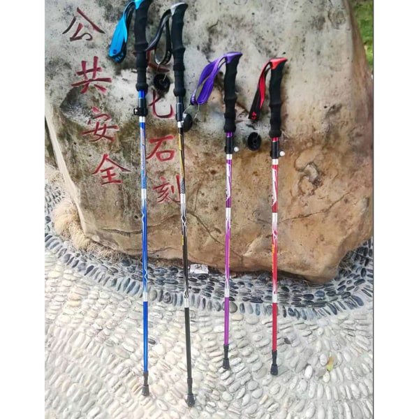 Walking Stick, justerbar hopfällbar utdragbar käpp, lätt flexibel gånghjälp hopfällbar käpp Short Purple