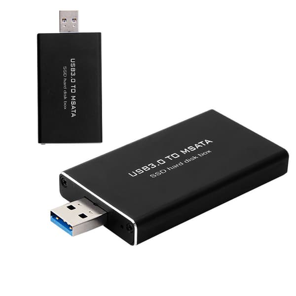 USB 3.0 till mSATA SSD Hårddisk Box Konverter Adapter Hölje Extern för Fodral