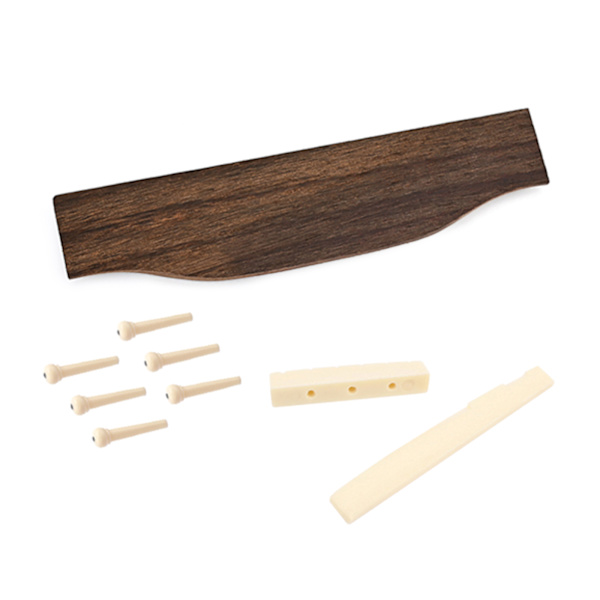 Akustisk gitarr Bone Bridge Sadel och Mutter och Gitarr Bone Bridge Pins Gitarr Trä Tillbehör