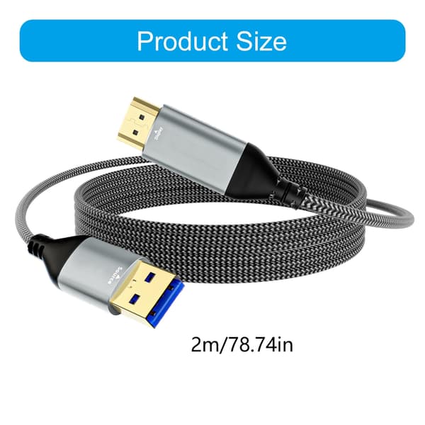 Nopea USB3.0 HDTV-sovitinkaapeli 5 Gbps siirtonopeus 1080P lähtö
