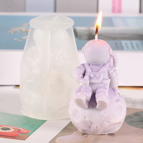 3D Astronaut Silikon Stearinlysform for Håndlagde Stearinlysformer Silikon Håndverk
