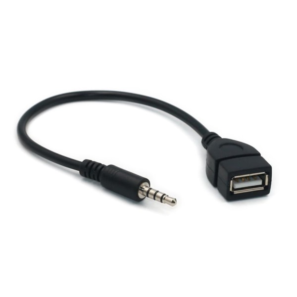 20 cm/8-tums Längd 3,5 mm Hane AUX Audio Plug Jack till USB 2.0 Honomvandlare