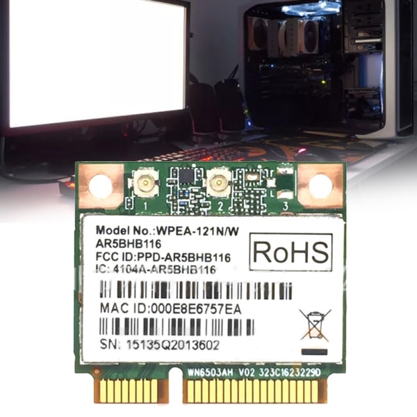 AR9382 AR5BHB116 2,4G/5GHz WiFi trådlöst nätverkskort Mini PCI-E 300Mbps för Win 7/8/8.1/10/Linux-