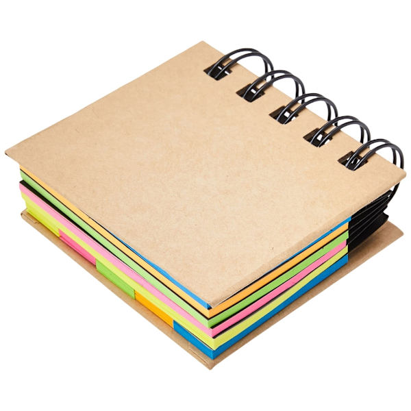 Farverig Sticky Note Hard Cover Memos Sticky Pad Notesblok til Studerende