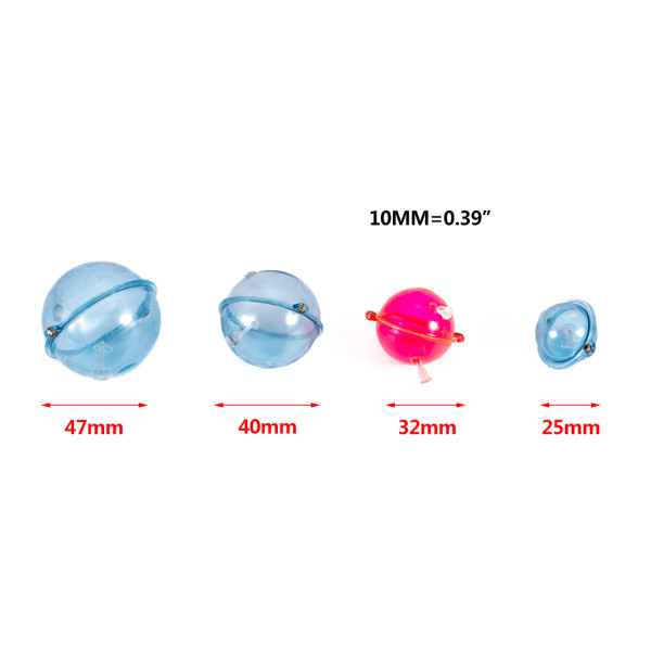 5 St/ Set Fiskeflötare ABS Plastbollar Vattenboll Bubble Floats Tackle Sea Fi Red 32mm