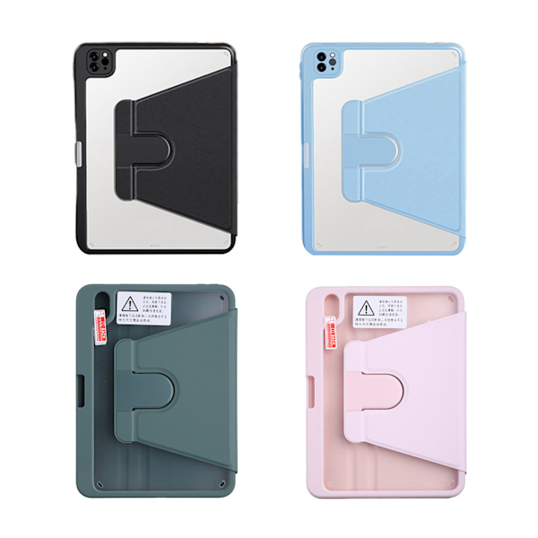 Full Body Tablet Skydd för Case TPU för Smart Cover med laddningspenna öppning 360° Rotation Auto Wake / Sleep i min Black