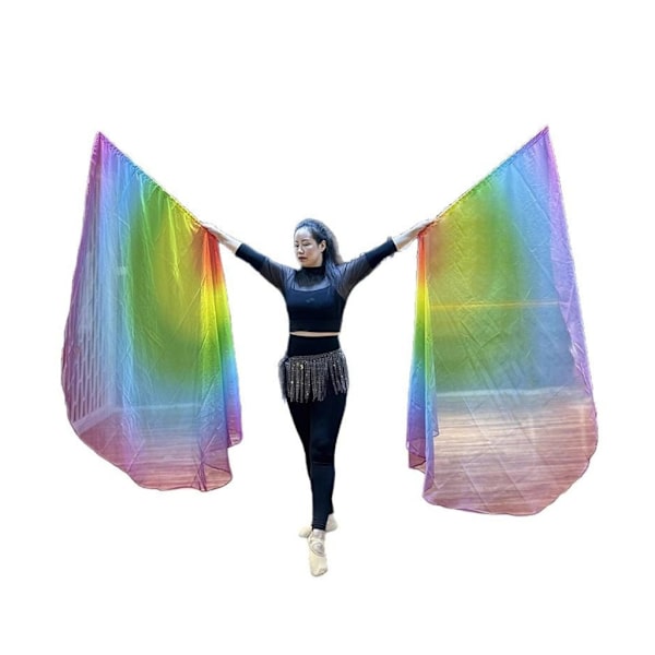 Chiffon Gradient Regnbue Lovsang Dans Tilbedelsesflag til Kvinder og Performere