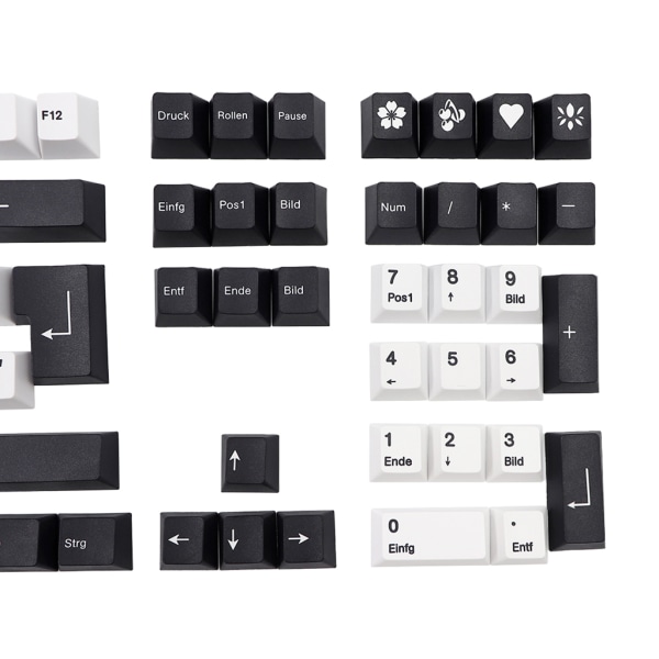 109 för Key German PBT Keycap Cherry Profile Dye Sub Keycaps för Mx Switches Gk61 64 68 96 108 för Corsair Strafe K65 K7