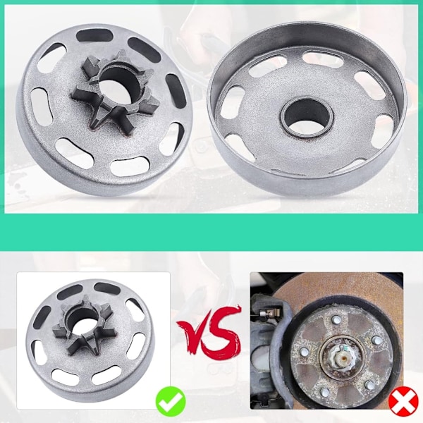 Metalliset moottorisahan ketjupyörät Tehokkaat kytkimet Rumpuketjupyörä 66mm malleille 435E 440E