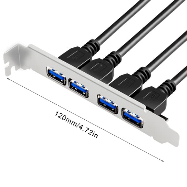19/20Pin 4 Port USB 3.0 Bagpanel Udvidelsesbeslag Header Kabel til PC