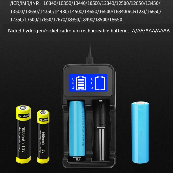 Intelligent USB batteriladdare LCD-skärm för Li-ion 18650 18500 18490 18350 17670 14500/Ni MH/Ni Cd Laddningslösning