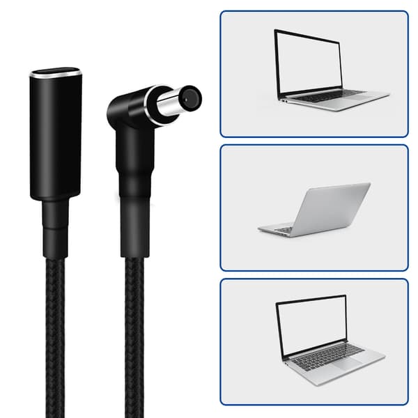 DC6.5x4.4mm Han til USB Type C PD Opladerkabel Strømkabel til USB C Enheder