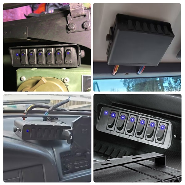 6-osainen kytkinpaneeli 40A 12V autoon ja veneeseen