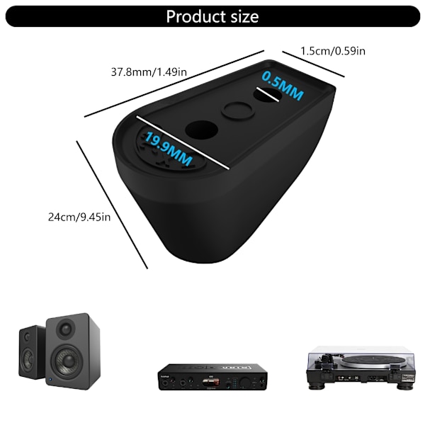 Silikon Utrustningsplatta Bas För DJ-utrustning Vibrationsdämpning Repskydd