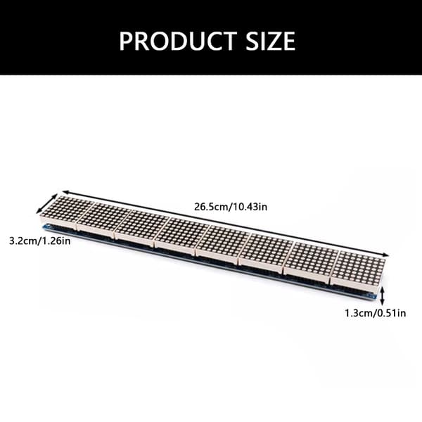 MAX7219 8 i 1 Dot Matrix LED-modul for og pedagogiske prosjekter