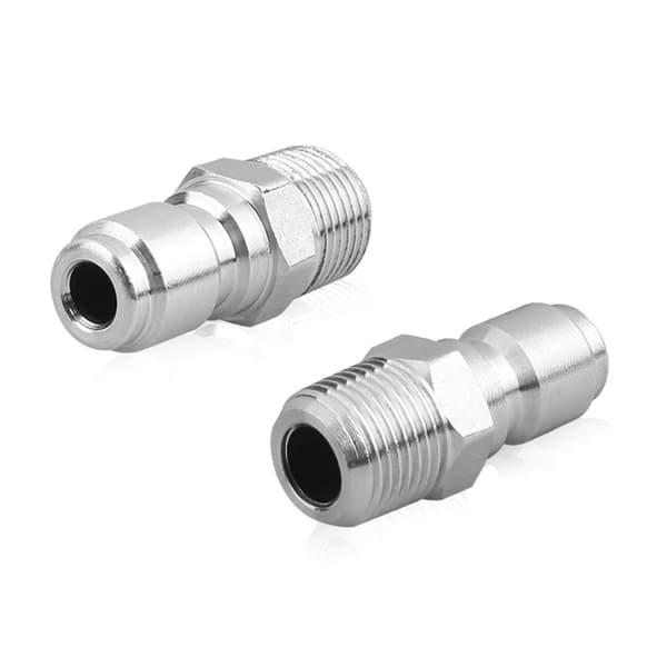 2 stk. spændeskive trykvasker fittings rustfrit stål 3/8 tommer han NPT stik
