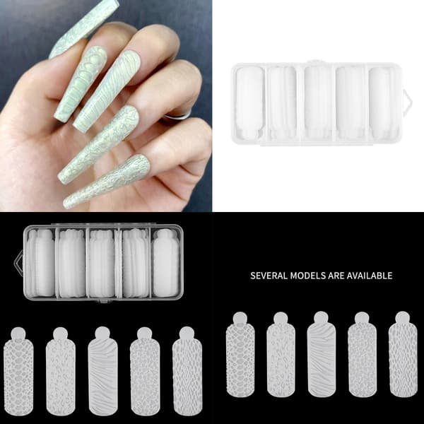 60 st dubbla nagelformar Touch silikonformar för att skapa reliefdesign