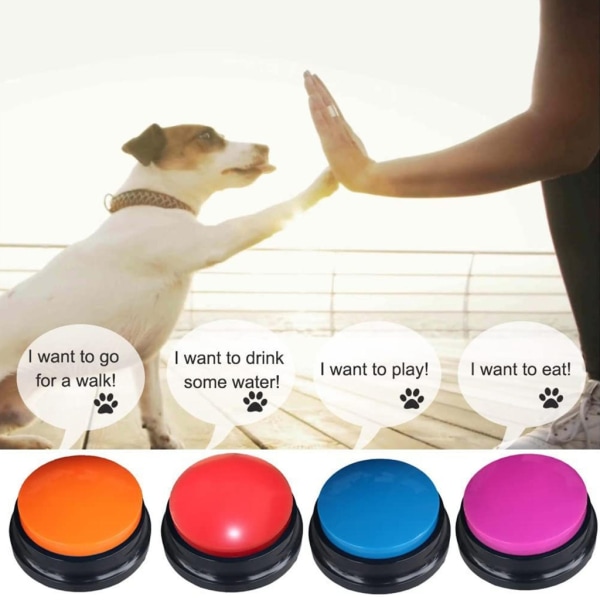 Rolig hund Inspelningsbar leksak Resor Pratande Pet Starters Pet Talande knappar Bärbar Pet Dog Communication Supplies