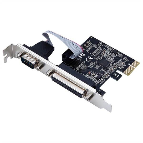 PCI Express RS232 Seriellport COM & DB25 Skrivare Parallellport LPT Expansionskort Adapter Konverterare