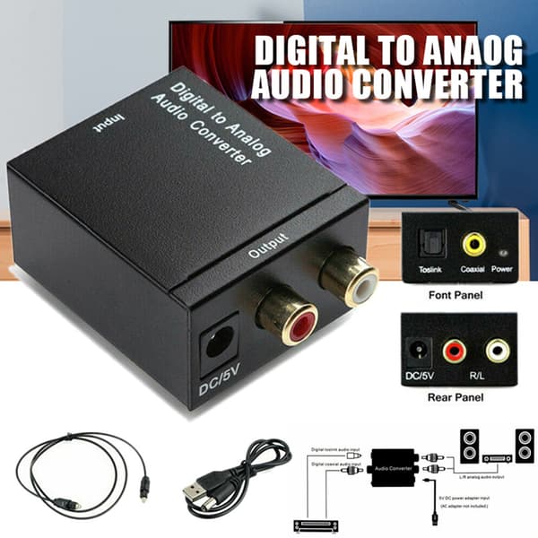 Optisk Fiber Toslink Koaksial Signal til RCA R/L Audio Dekoder Enkel å Bruke