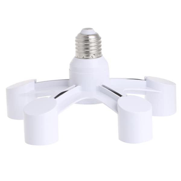 5 i 1 E27 til E27 Base Sokkel Splitter LED Lys Lampe Pære Adapter Holder