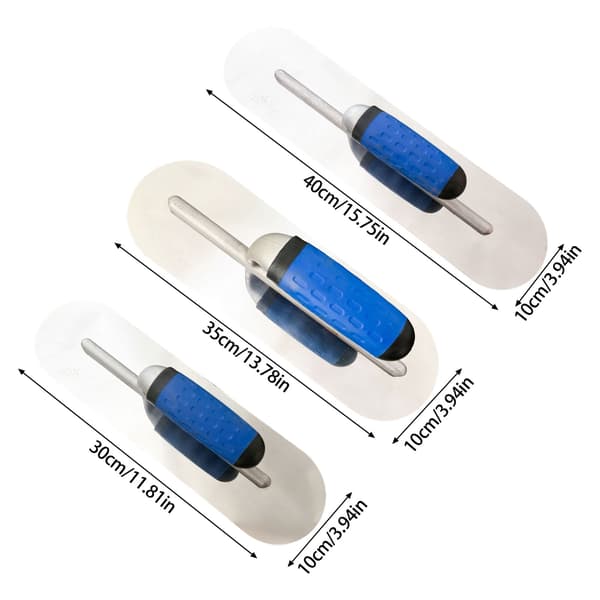 3-pack Rostfria Stålspackel med Rundade Hörn för Effektiv Putsning