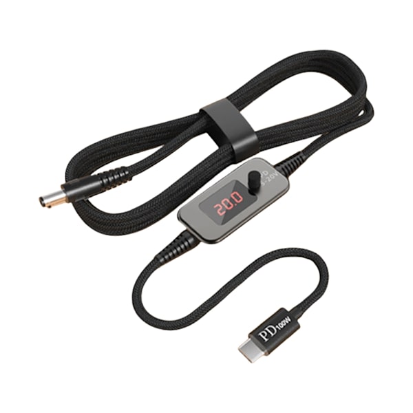Flexibla Spänningar USB C DC5521 Adapterkabel Sladd 10 Utbytbara Spetsar