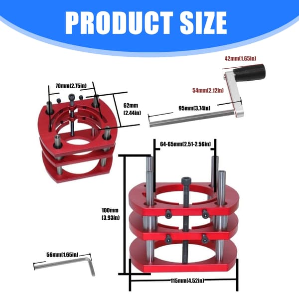 Kraftig Fræserbase 64-65mm Maskinstabil Fire Klo Monteringsdesign