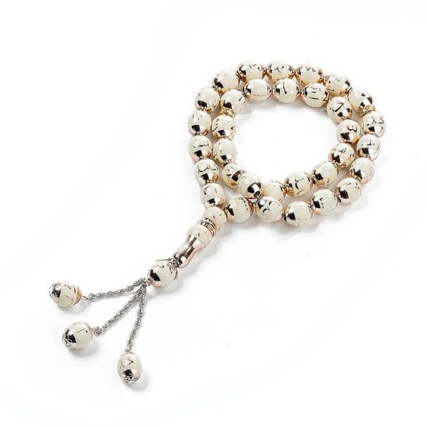 Fashion Böne Resin Pärlor Kedja 33 Korn Muslimsk Mode Radband Islam Oro Pärla Bön Religion Andaktstillbehör