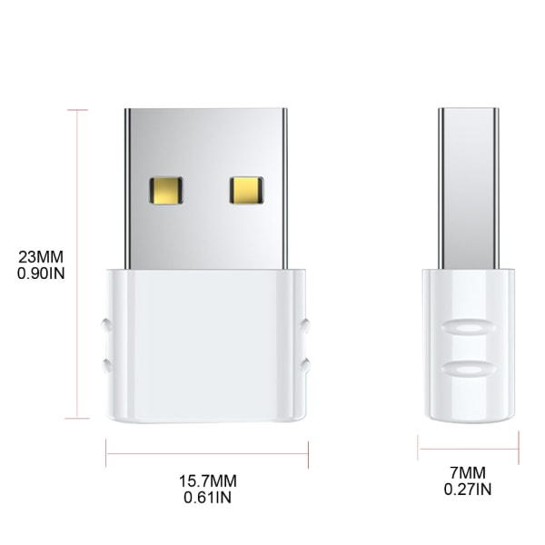 USB C Hona till USB Hane Adapter USB Typ C till USB 2.0 Adapter Converter för bärbar bärbar dator Tangentbord 480 Mbps White