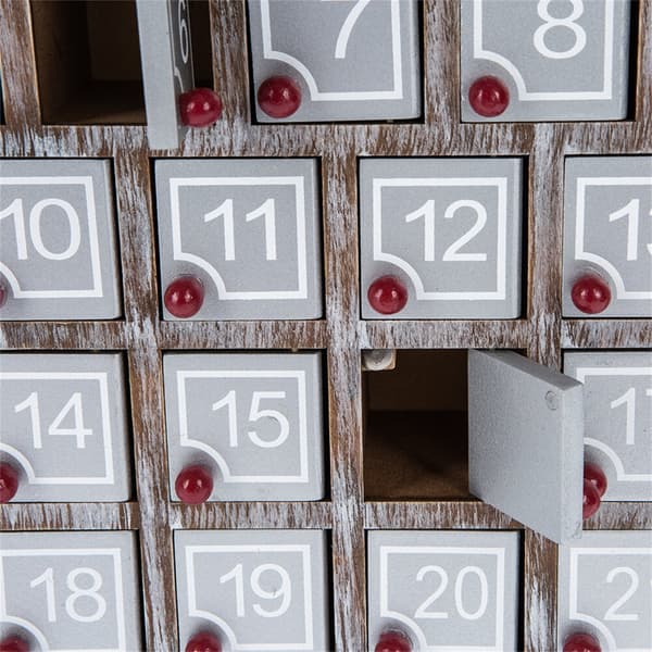 Advent Kalender i Tre Skrivebordsornament for Julepynt