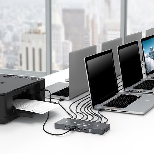 Manuel printerdelingsenhed USB Otte computere deler 4 USB 8 ind 4 ud skift