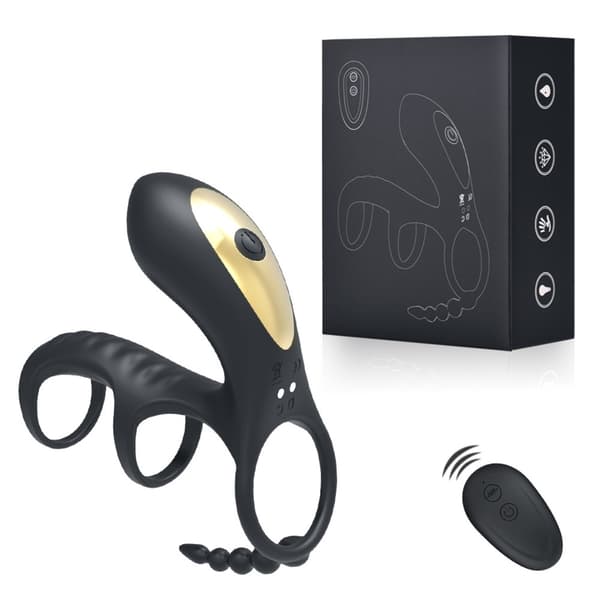 Vibrerende pikringe med klitorisvibrator 10 vibrationstilstande penisringe