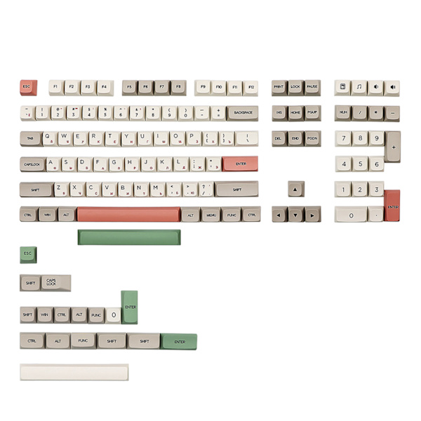 126 tangenter Keycap XDA V2 Profil 9009 Beige för Grå Tjock PBT Dye Sublimering för GH60 GK61 61 64 68 Mekaniskt Tangentbord
